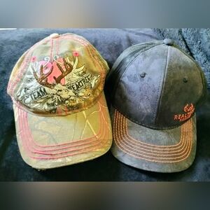 Realtree Camo Cap with Pink Accents & Realtree Black Cap with Orange Stitching